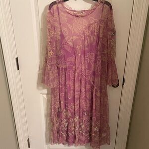 Johnny Was Purple Floral Dress